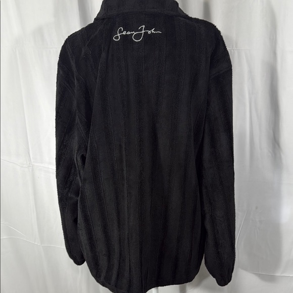 Sean John Vintage Black Fuzzy Zip-Up Sweater Size XXL - Picture 8 of 9